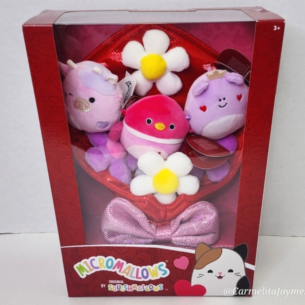 ❤️ MICROMALLOW BOUQUET 💐 Patty Francine & Della Valentine 2025 Squishmallow NIB